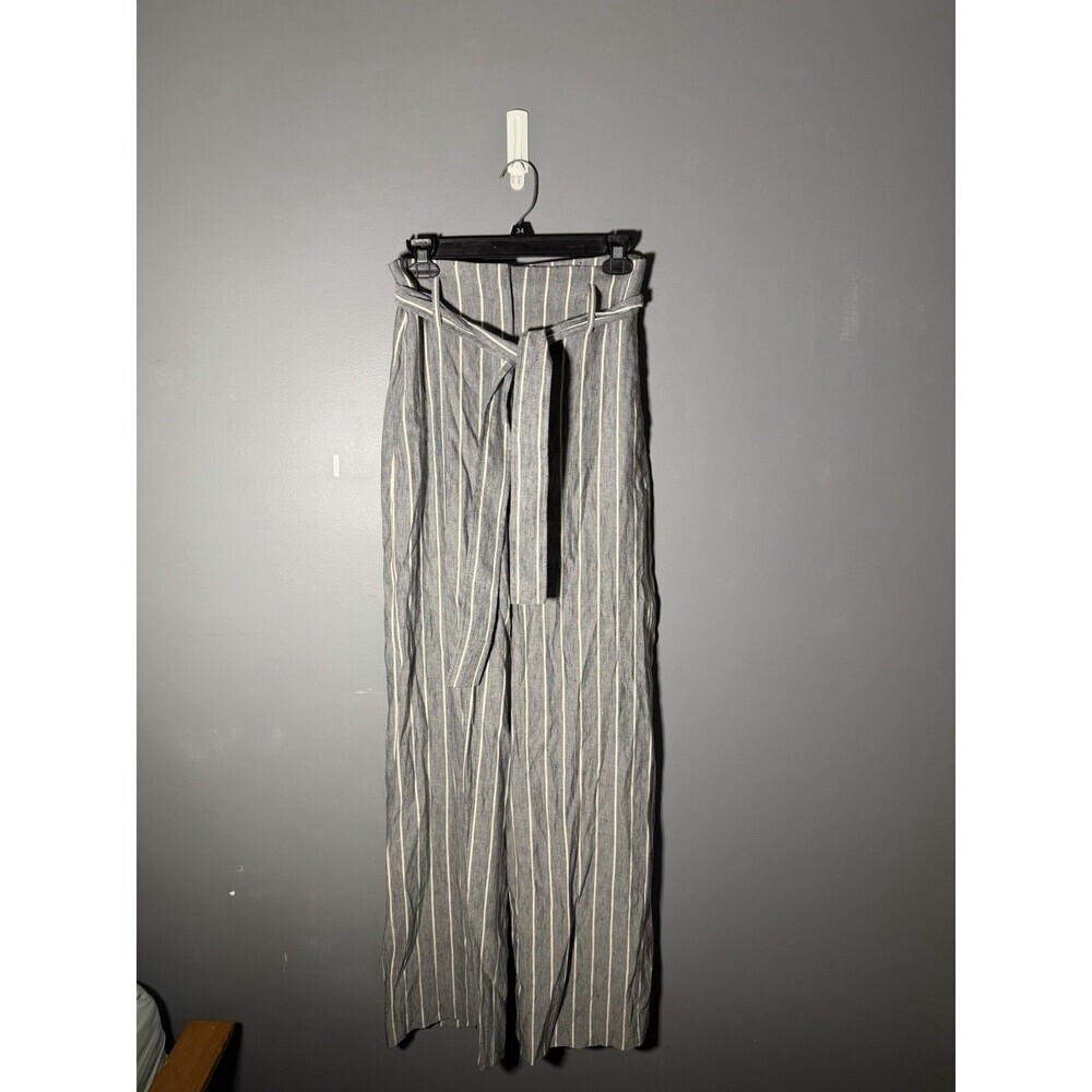 THEORY Belt Pants FL Indigo Multi Wythe Linen Size 4